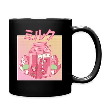 Fairycore Aesthetic Fee Japanese Milk Carton - Full Colour Mug - black - Right