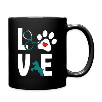 Love Veterinarian Veterinarian Veterinarian - Full Colour Mug - black - Right