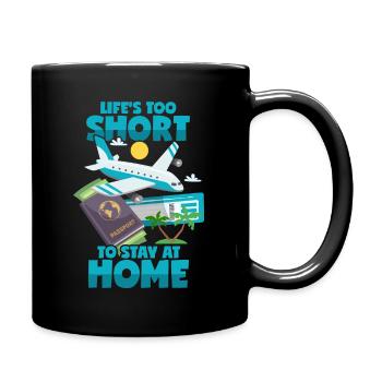 Travel Saying Holiday Airplane Travel Adventure - Full Colour Mug - black - Right