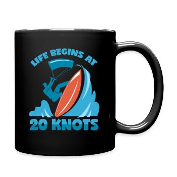 20 Knots Saying Kitesurfing Water Sports Kitesurfer - Full Colour Mug - black - Right