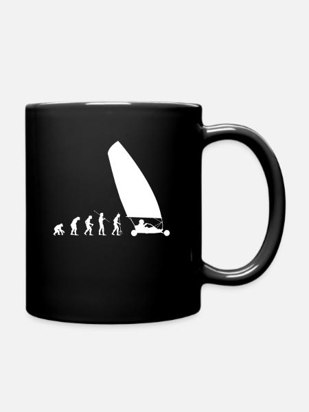 Evolution Strandsegler Landsegeln - Tasse einfarbig - Schwarz