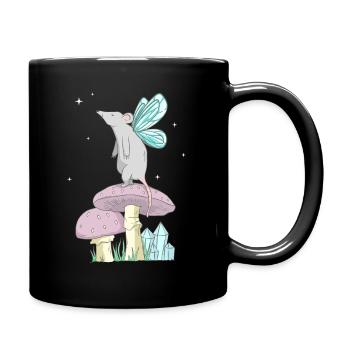 Fairycore Esthétique Fairy Mouse sur un champignon - Mug uni - noir - Droite