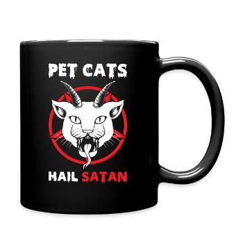 Pet Cats Hail Satan - Tasse einfarbig - Schwarz - Rechts