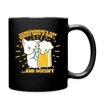 Schrödingers Katze Witz Bar Bier Physikwitz - Tasse einfarbig - Schwarz - Rechts