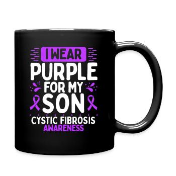 Son Cystic Fibrosis Awareness Purple Ribbon - Tasse einfarbig - Schwarz - Rechts
