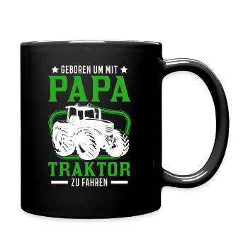 Traktor Papa Sohn Landwirt Traktorfahrer - Tasse einfarbig - Schwarz - Rechts