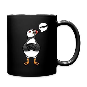 Sturer Papageitaucher Puffin Ornithologe - Tasse einfarbig - Schwarz - Rechts