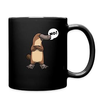 Sturer Schnabeltier lustige Tiere - Tasse einfarbig - Schwarz - Rechts