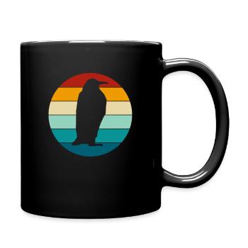Pinguin Pinguine Retro Vintage Bunt Geschenk - Tasse einfarbig - Schwarz - Rechts
