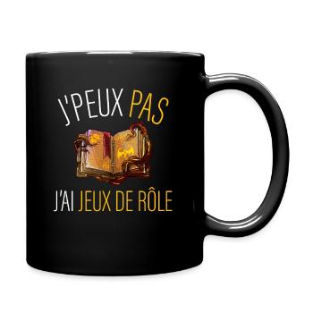 j peux pas j ai jeux de rôle (jdr) - Mug uni - noir - Droite