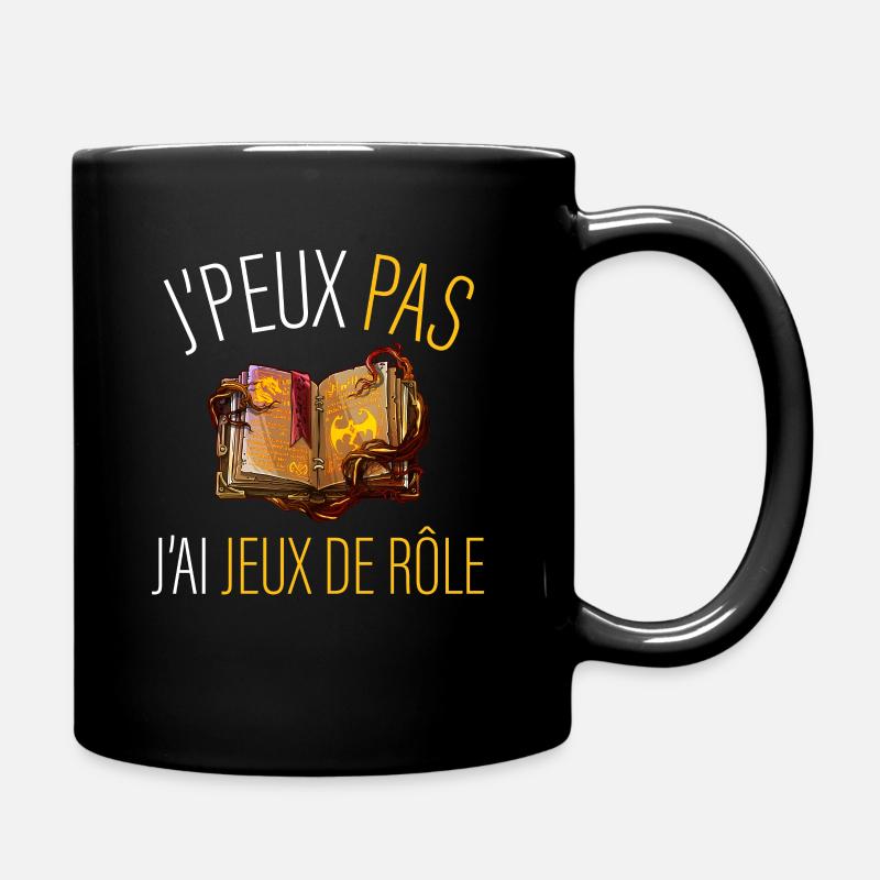 j peux pas j ai jeux de rôle (jdr) - Mug uni - noir