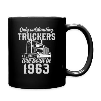 Trucker Geburtstagsparty Trucking Lkw-Fahrer 1963 - Tasse einfarbig - Schwarz - Rechts