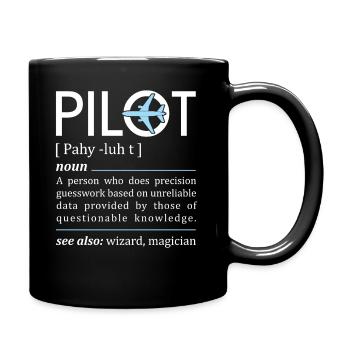 Pilot Definition Aeronautical Academy Fun Airplane - Tasse einfarbig - Schwarz - Rechts