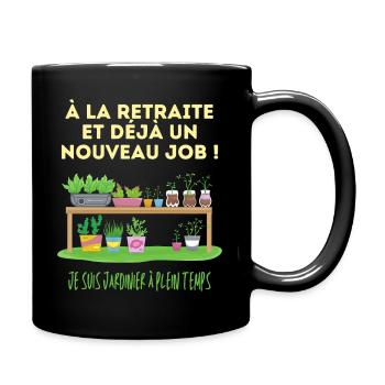 Cadeau Humour jardinier Homme Retraite - Mug uni - noir - Droite