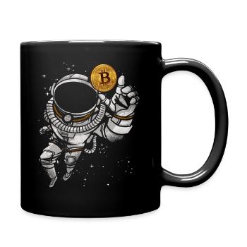 Bitcoin Crypto Astronaut - Full Colour Mug - black - Right