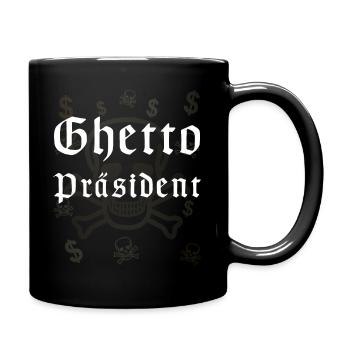 Ghetto Präsident, Rap Deutschrap Gangster Luxusuhr - Tasse einfarbig - Schwarz - Rechts