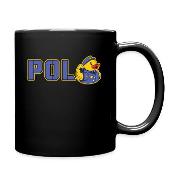 Polizei Ente Polente Polizeibeamter Polizist - Tasse einfarbig - Schwarz - Rechts