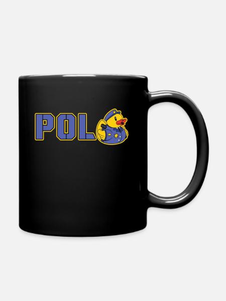 Polizei Ente Polente Polizeibeamter Polizist - Tasse einfarbig - Schwarz