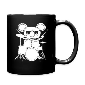 Drummer Koala with drums children - Full Colour Mug - black - Right