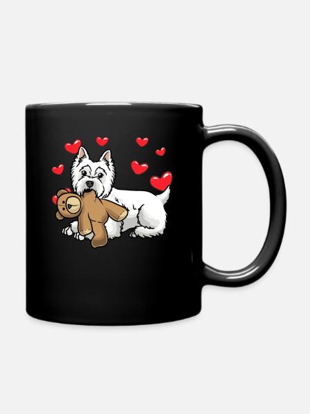 White West Highland Terrier Hund - Tasse einfarbig - Schwarz