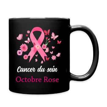 Ruban rose ctobre cancer du sein - Mug uni - noir - Droite