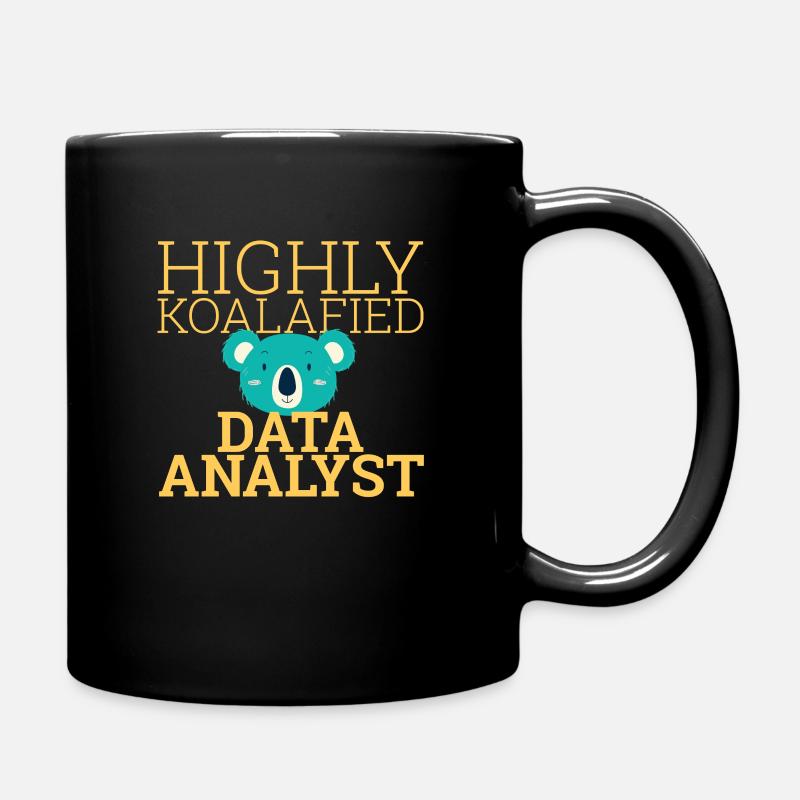 "Data Analyst Koalafied | Data Scientist" - Full Colour Mug - black