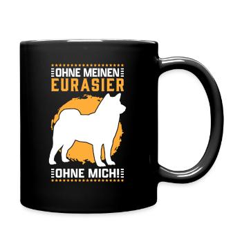 Ohne meinen Eurasier ohne mich Spitz Familienhund - Tasse einfarbig - Schwarz - Rechts
