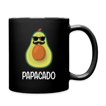Papacado Funny Shades Avocado Frucht Süßes veganes Wortspiel - Tasse einfarbig - Schwarz - Rechts