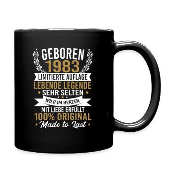 geboren 1983 - Tasse einfarbig - Schwarz - Rechts