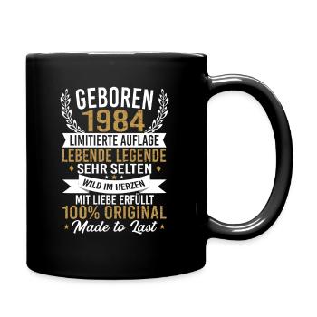 geboren 1984 - Tasse einfarbig - Schwarz - Rechts