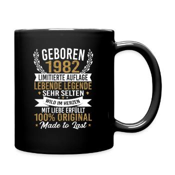 Geboren 1982 - Tasse einfarbig - Schwarz - Rechts