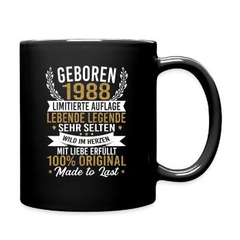 geboren 1988 - Tasse einfarbig - Schwarz - Rechts