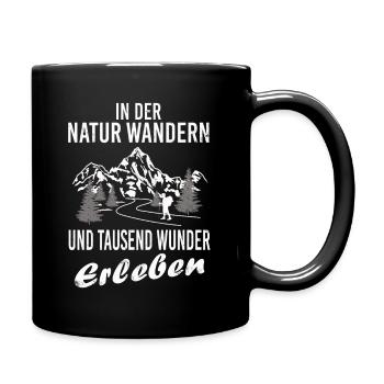 Wandern in den Bergen nichts für Weicheier - Tasse einfarbig - Schwarz - Rechts