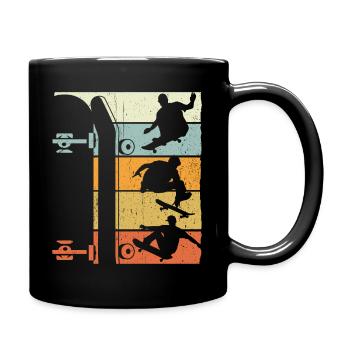 Vintage Skate Retro Skateboarding Skater Stunt Jun - Tasse einfarbig - Schwarz - Rechts