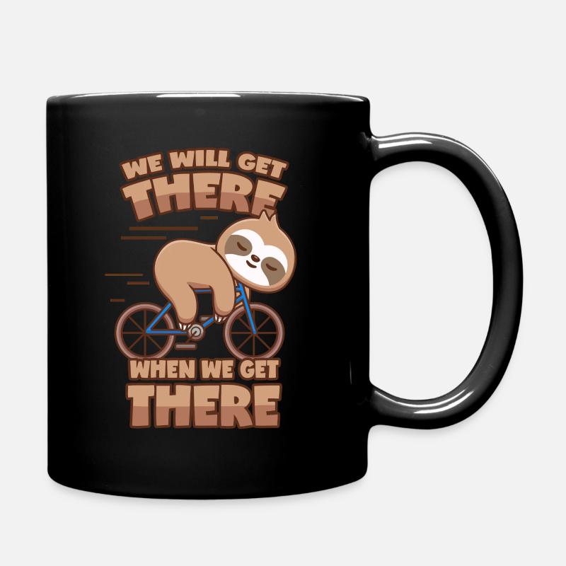 Faultier Fahrrad Spruch - Tasse einfarbig - Schwarz