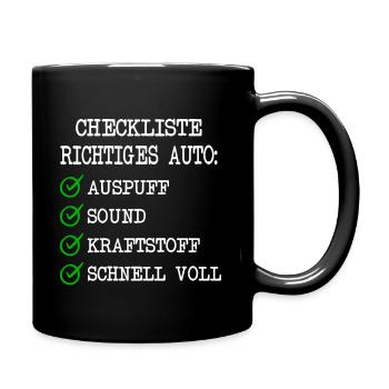 Anti Elektroauto gegen E-Auto mit Strom - Tasse einfarbig - Schwarz - Rechts