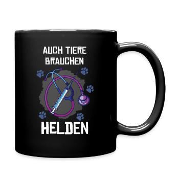 Tierarzthelferin Tiermedizin - Tasse einfarbig - Schwarz - Rechts