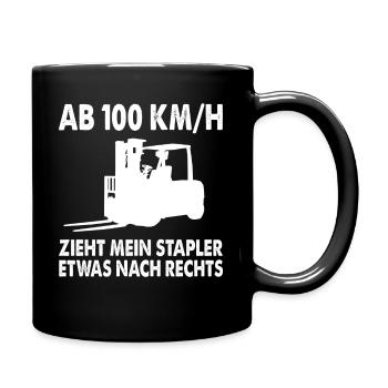 Ab 100 Km/h Zieht Mein Stapler Etwas Nach Rechts - Tasse einfarbig - Schwarz - Rechts