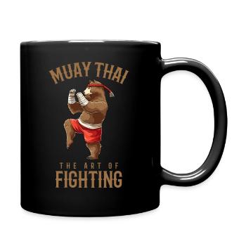 Thaiboxen und Kickboxen - Tasse einfarbig - Schwarz - Rechts
