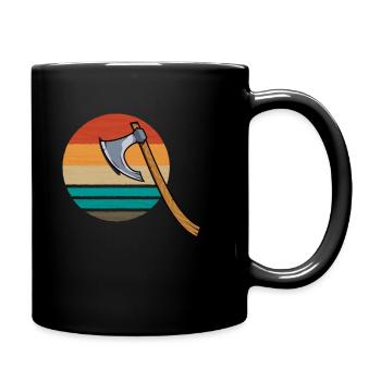 Vintage Retro Axe Gift Axe Thrower - Full Colour Mug - black - Right