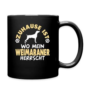 Weimaraner Hunde - Tasse einfarbig - Schwarz - Rechts