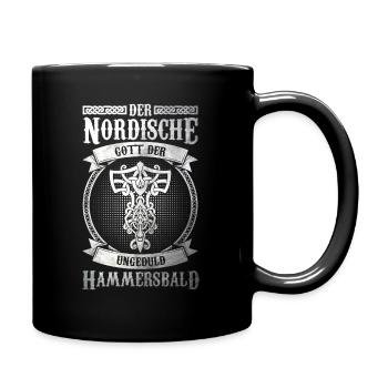 Nordische Mythologie Geduld Ungeduld Hammersbald - Tasse einfarbig - Schwarz - Rechts