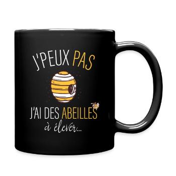 jpeux pas j ai des abeilles à élever - Mug uni - noir - Droite