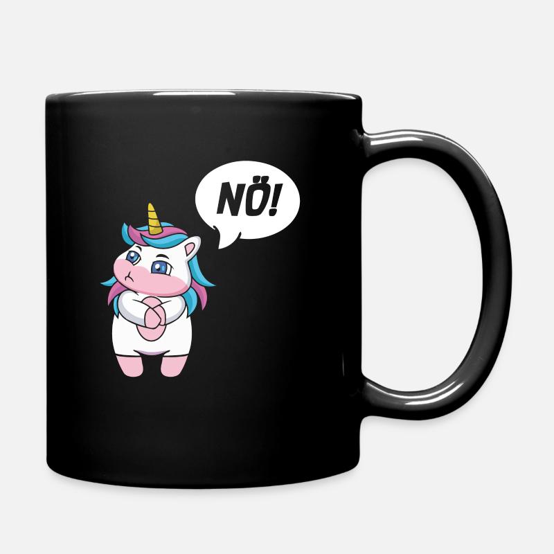 Einhorn Nein - Tasse einfarbig - Schwarz