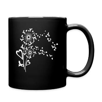 Blume Mit Herzen Für Das Bewusstsein Für - Tasse einfarbig - Schwarz - Rechts