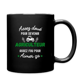 Assez doué pour être agriculteur - Mug uni - noir - Droite