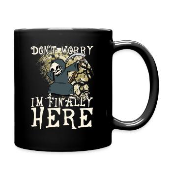 I'm finally here Dabbender Grim Reaper Dabbing Moon - Full Colour Mug - black - Right