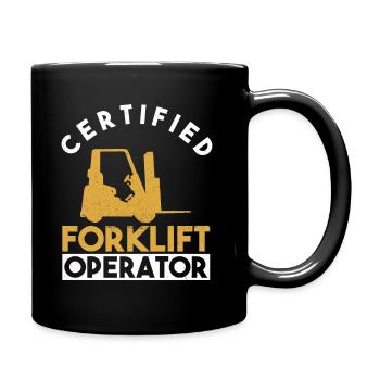 Certified Forklift Operator - Gabelstapler - Tasse einfarbig - Schwarz - Rechts