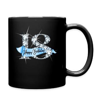 Happy Birthday 18th Birthday Gift Diamond Glamour - Full Colour Mug - black - Right