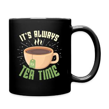 Teedesign für Teeliebhaber - Tasse einfarbig - Schwarz - Rechts